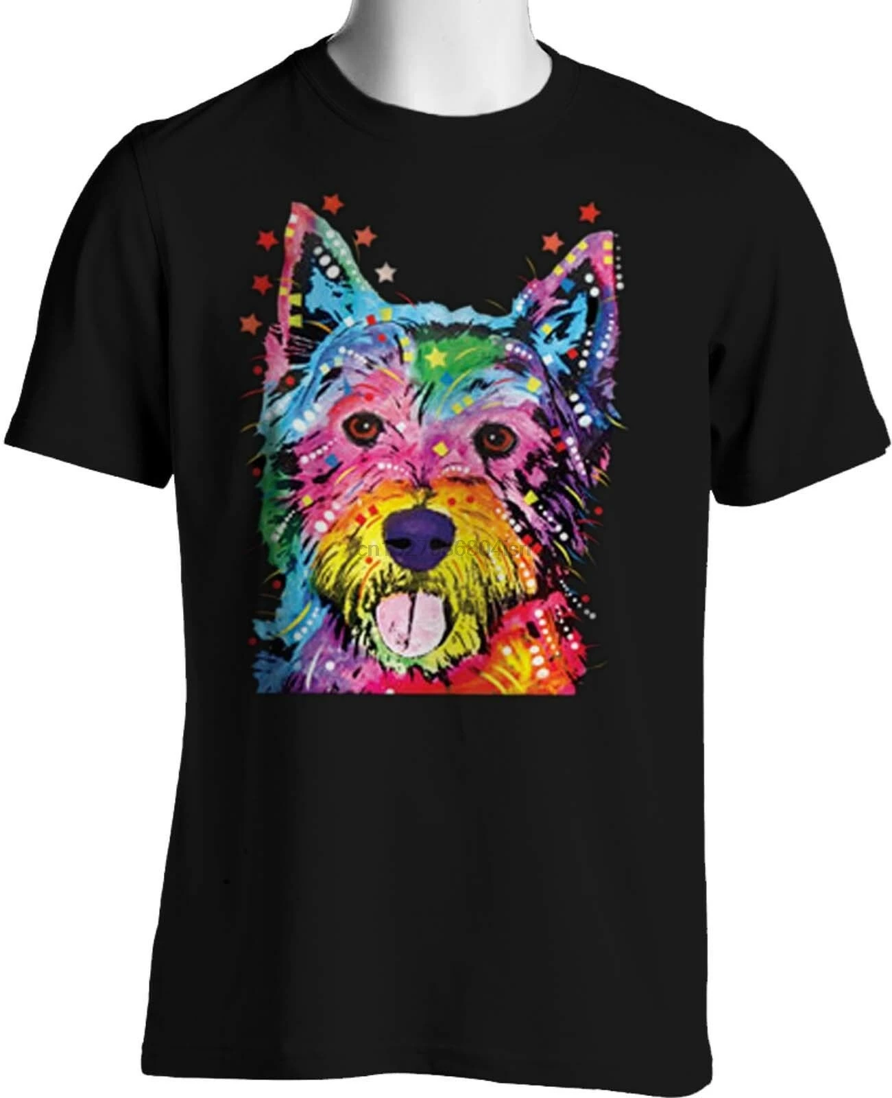 

Cute Westie Dog Neon Dean Russo Art T Shirt Mens Womens Graphic