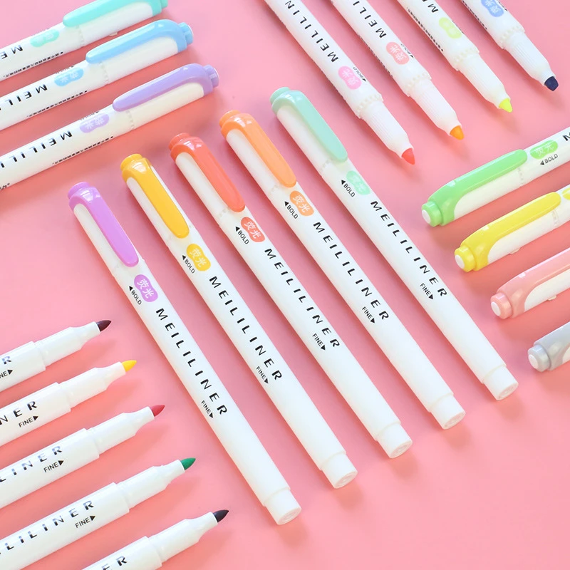 

25-color double-head water-based color pen student marking office light color highlighter student special pen simple stationery