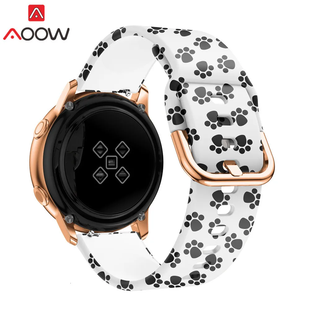 20 мм силиконовый ремешок для часов samsung Galaxy Watch Active 42 мм S2 Huami Amazfit Bip Leopard браслет с принтом ремешок Correa