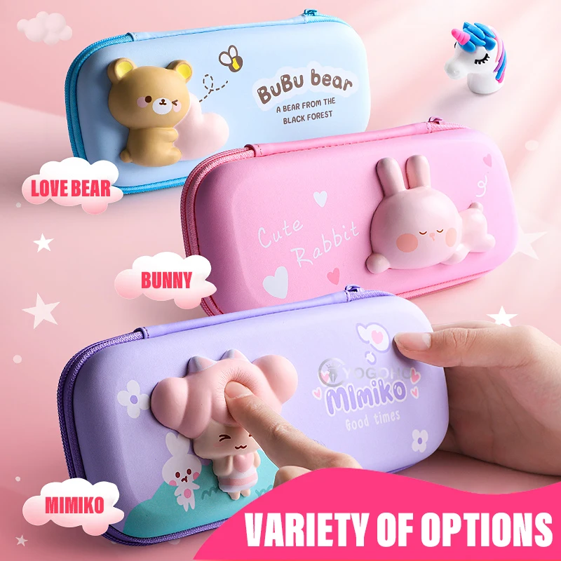 

3D Pencil Case EVA Storage Pencil Case Lovely Pink Cartoon Pen Bag for School Girl Boy Kawaii Stationery Gift Pouch