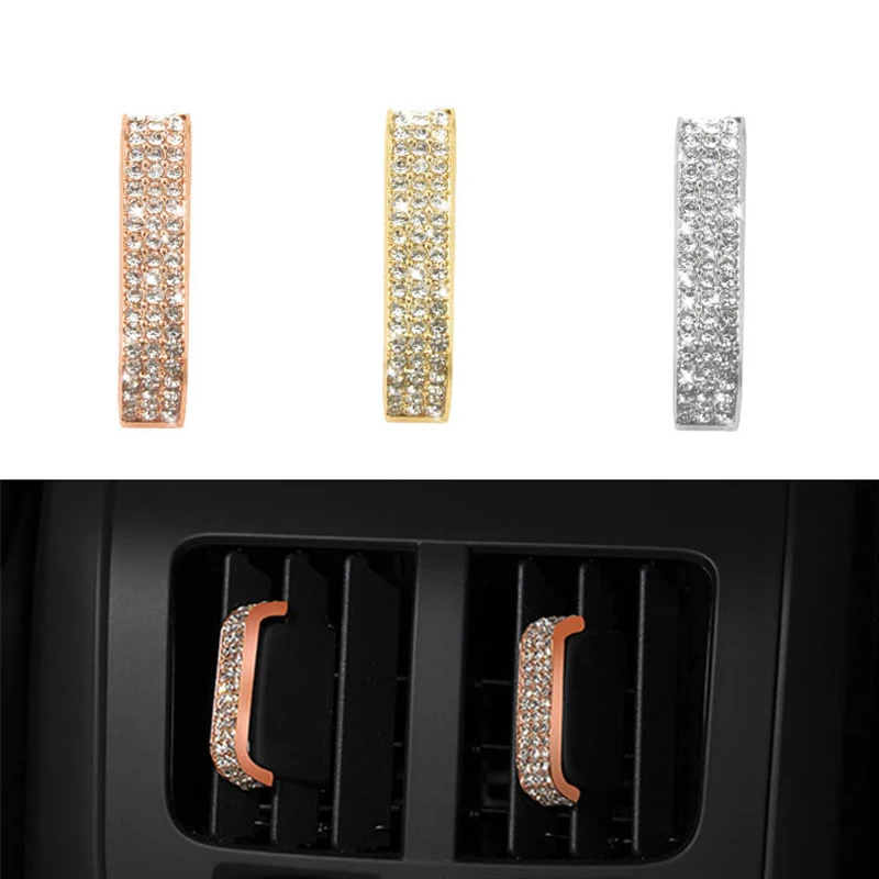 

4pcs Rear Air Conditioning Air Outlet Trim for Volvo XC60 XC90 S90 V90 S60 V60 Car Interior Inlaid Diamond Strip Sticker Decor