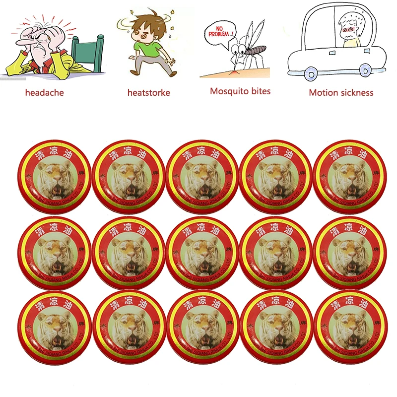 

5-20pcs Tiger Balm Summer Cooling Oil Refresh Brain Drive Out Mosquito Eliminate Bad Smell Treat Headache Chinese God Medicine