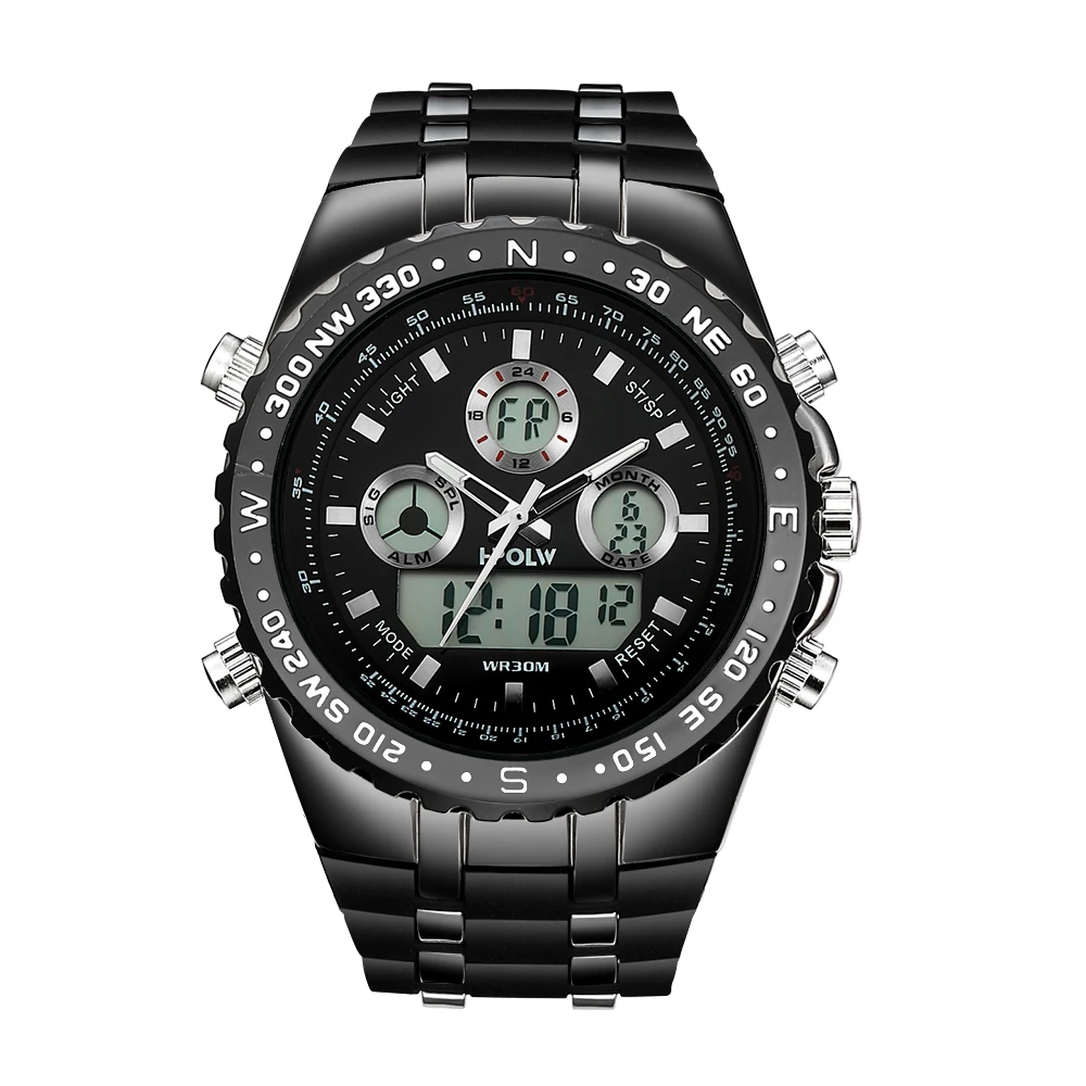 HPOLW Брендовые мужские спортивные часы модные Chronos резиновые мужские водонепроницаемые светодиодный цифровые часы мужские военные часы Relogio Masculino