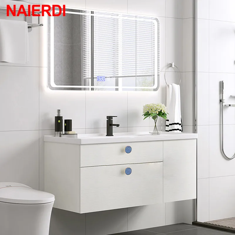 NAIERDI черный зеленый драгоценный камень ручка шкафа цинковый сплав Золотая мебель