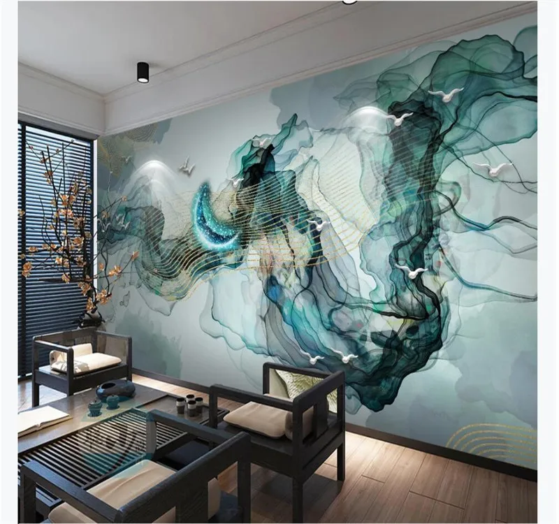 Пользовательские обои 3D новые китайские абстрактные чернила пейзаж украшение с