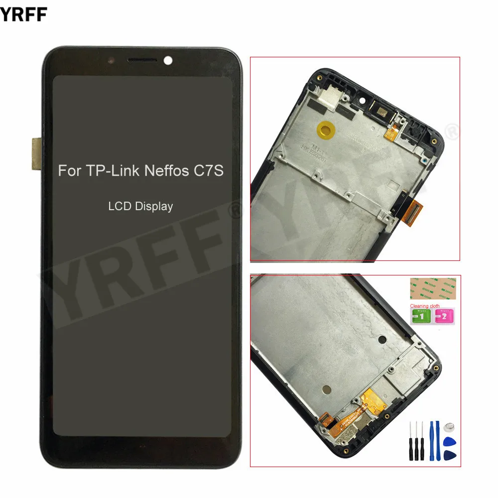 

New With Frame LCD For TP-Link Neffos C7S TP7051A TP7051C LCD Display Touch Screen Digitizer Assembly Repair Tools Glass Panel