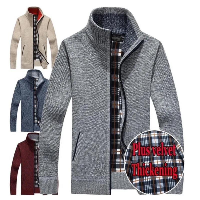 Hemiks, мужская повседневная куртка, зимняя, с капюшоном, Weatshirts, кардиган на молнии, с длинным рукавом, мужские вязаные пальто, куртка на молнии, кардиганы