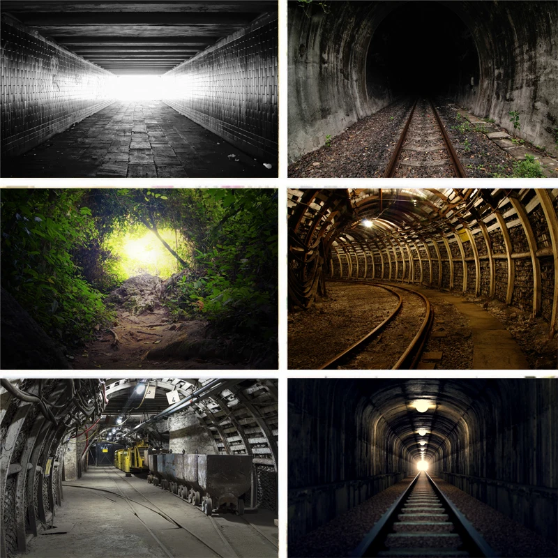 Реквизит для фотосъемки Nitree фон поезд туннель пещера люди портрет фото