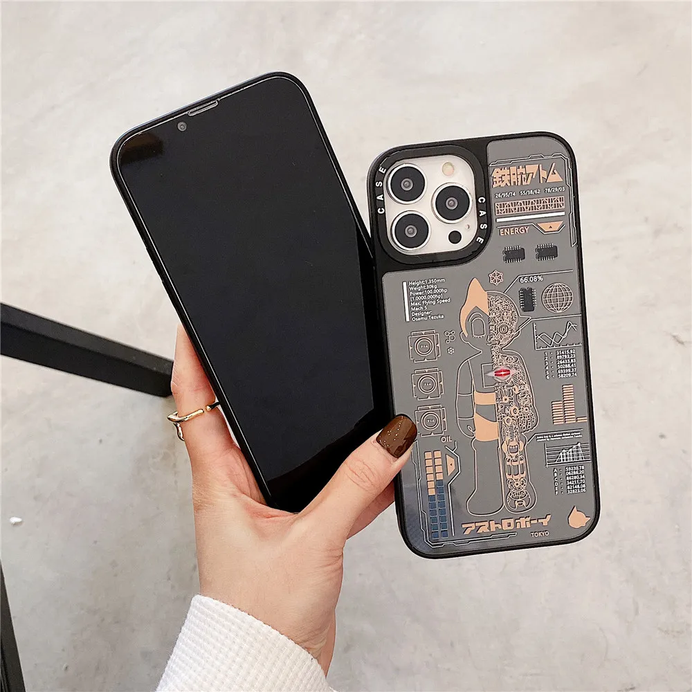 Японский аниме робот Гандам внутри попробуйте чехол для iPhone 13 12 11 14 Pro X XS Max XR 7 8 6 Plus Высокотехнологичный зеркальный чехол Funda on.