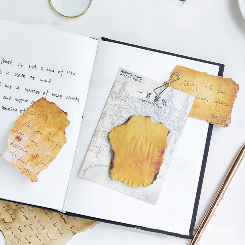 

20pack Distressed paper Retro N time sticky notes Convenient Writing sticky notes Memo pad message papelaria funny gift
