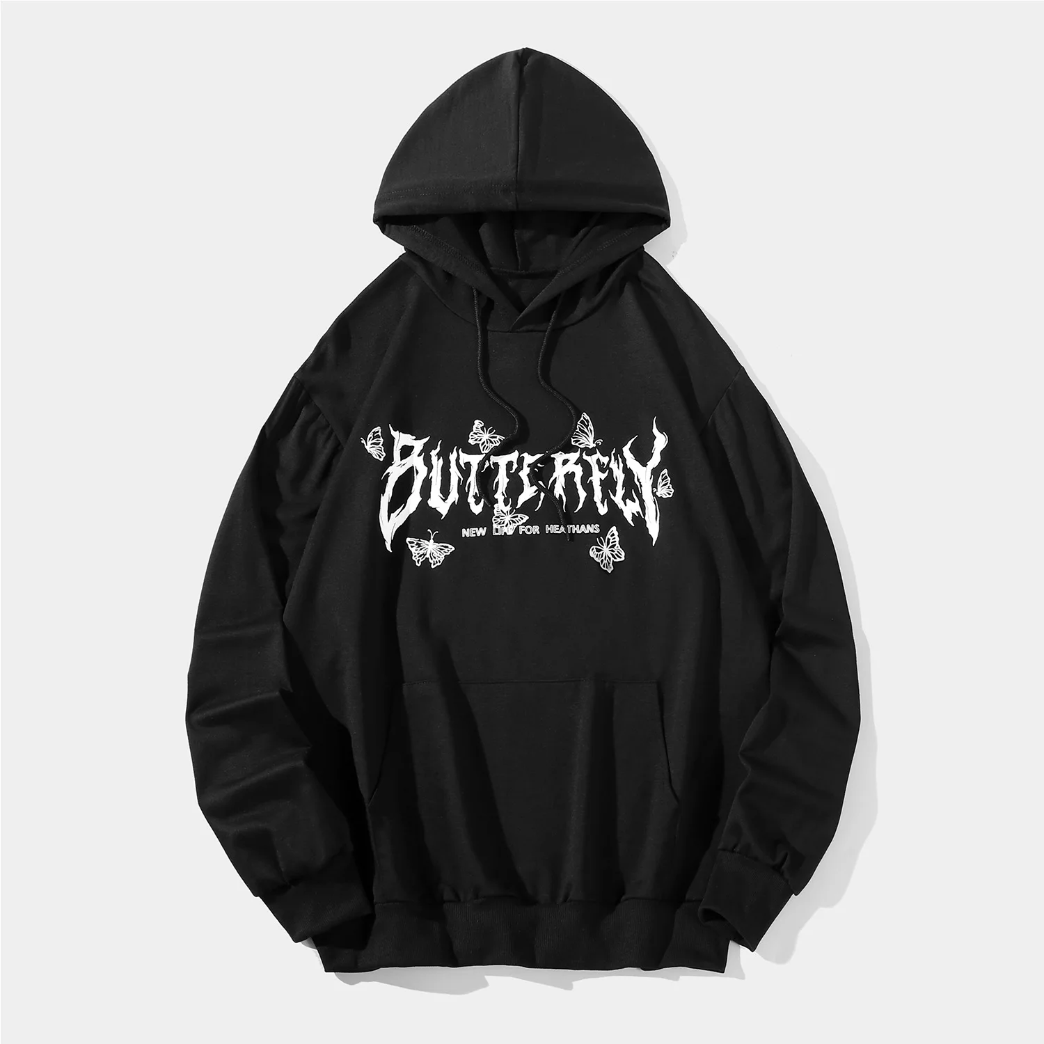 

2021 Spring New Men Letter Printing Hooded Thick Long Sleeve Pullover Cotton Casual Sweatshirt 1362