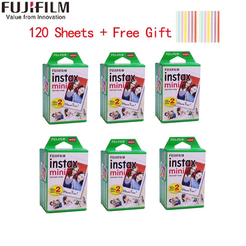 120 Sheets 10-200 листов Fujifilm instax mini 9 фильм белый край 3 дюймов широкий пленка для Фотоаппарат моментальной печати mini 8 7s 25 50s 90 фото бумага - Цвет: 120 Sheets