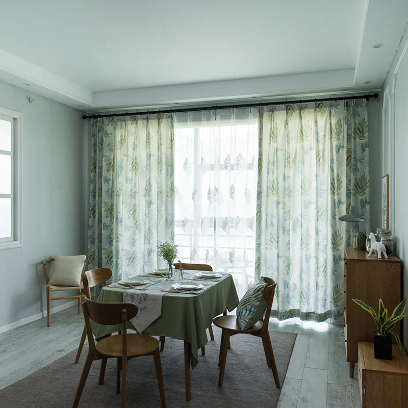 

[Song Fog] Simple and Elegant Fresh Curtains for Living Room Bedroom Curtains Balcony Polyester Cotton Screen Curtains