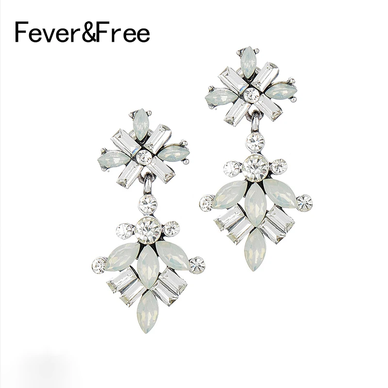 Fever &amp Free цветочные хрустальные Висячие Серьги Подарки для женщин Свадьба