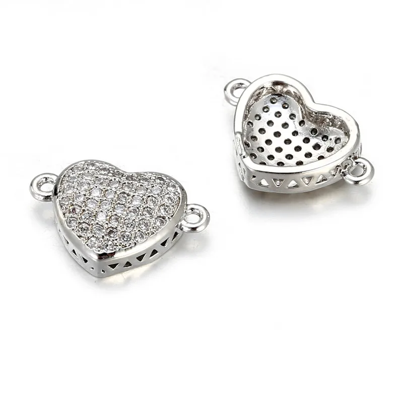 Роскошные микро закрепки с фианитами подвески в форме сердца Женское Ожерелье из