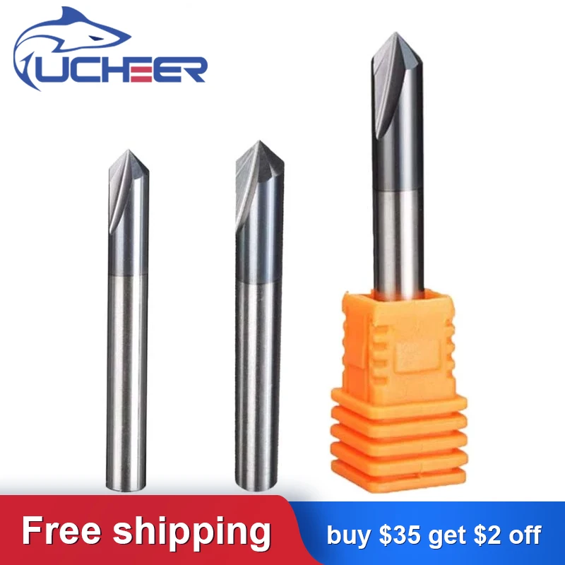 BUY1 GET1 Бесплатная UCHEER 1 шт. 3 флейты HRC45 фаски Фрезы 90 для стальной роутер
