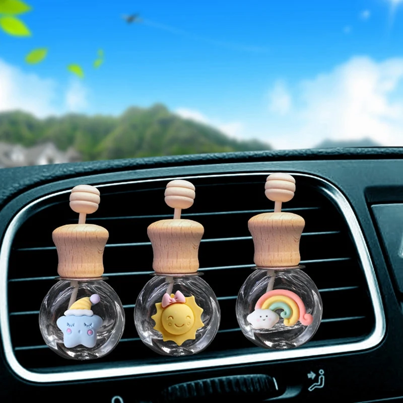 

Car Air Freshener Glass Empty Bottle for Essential Oils Perfume Clip Aroma Diffuser Car Vent Outlet Fragrance Clip Car Interior