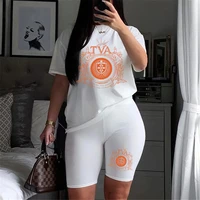 womens two piece loki t shirt shorts suit summer loose short sleeved o neck plus size casual jogging motorcycle shorts
