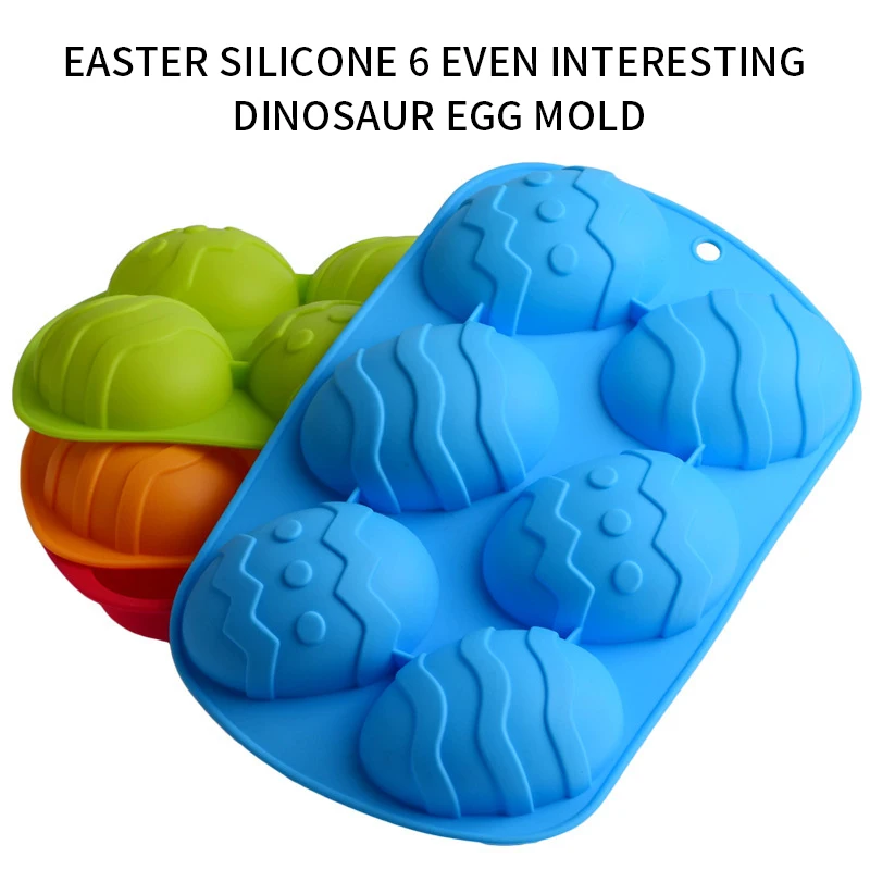 

6 Cavity Easter Egg Shaped Silicone Baking Mold 3D Cake Mold Muffin Chocolate Cookie Baking Mould Pan Ice Maker Mould
