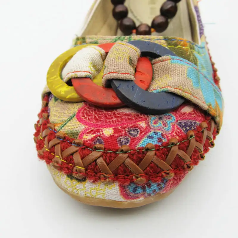 Женские повседневные туфли на плоской подошве лоферы ручной работы с ремешками