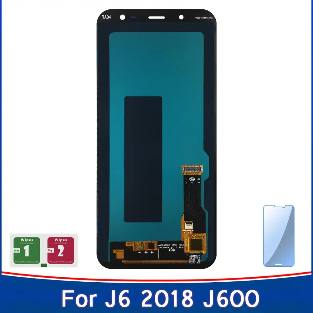 5 6 '颼% Новинка активно матричные осид дисплеем со стеклом для Samsung Galaxy J6 J600 2018