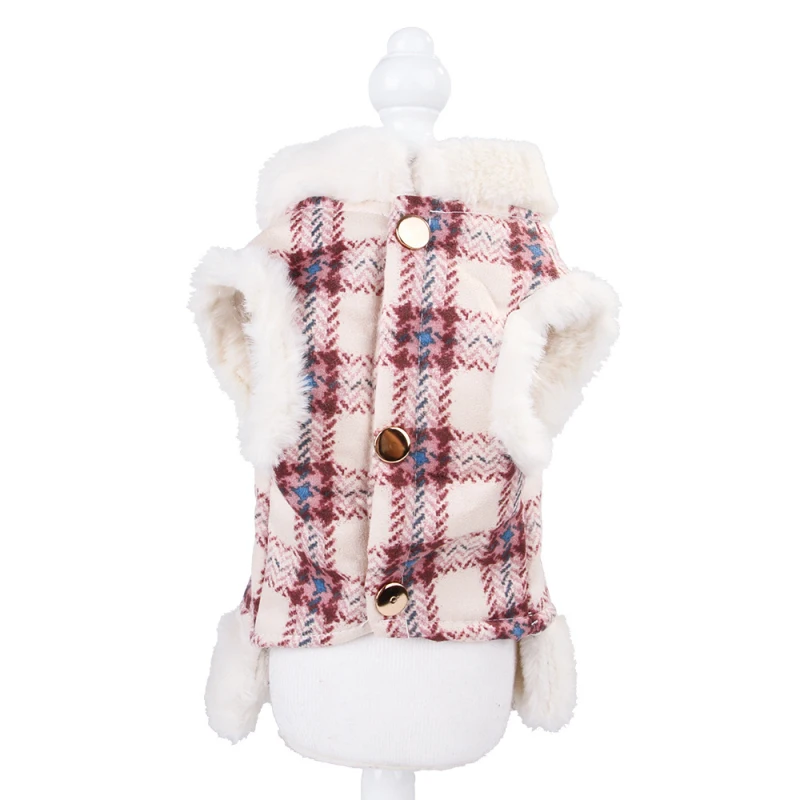 Зимняя одежда для собак шлейка жилетка куртка уличная щенков теплое флисовое