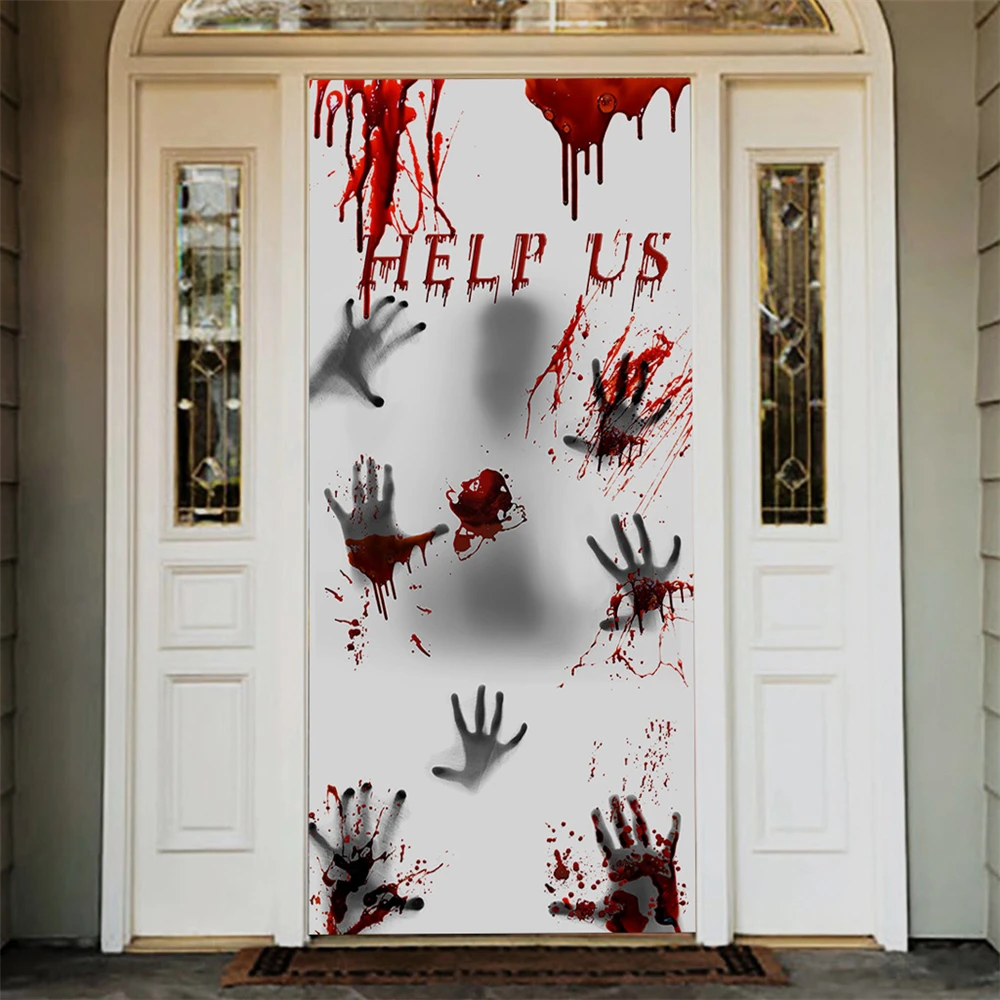 Настенная Наклейка На Хэллоуин s ужасная дверная наклейка декоративная Женская