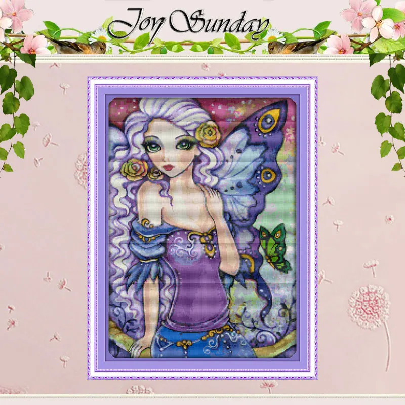 

Butterfly Fairy Patterns Counted Cross Stitch 11CT 14CT Cross Stitch Sets Chinese Cross-stitch Kits Embroidery Needlework