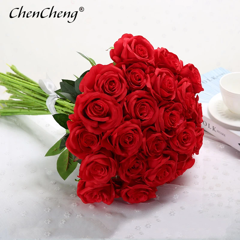 CHENCHENG искусственная Роза 11 штук 48 см искусственный букет из роз для свадьбы