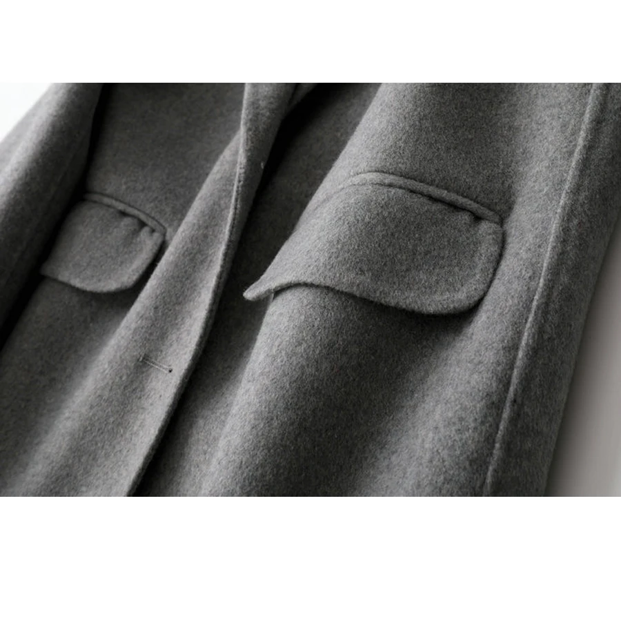 

2021 autumn and winter new korea style double faced cashmere short woolen suits coats lady loose jackets