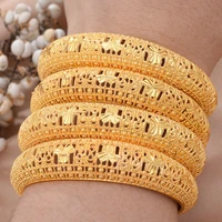 4pcs dubai bangle for women indian bracelet africa ball jewelry gold color banglebracelet ethiopian wedding bride jewelry