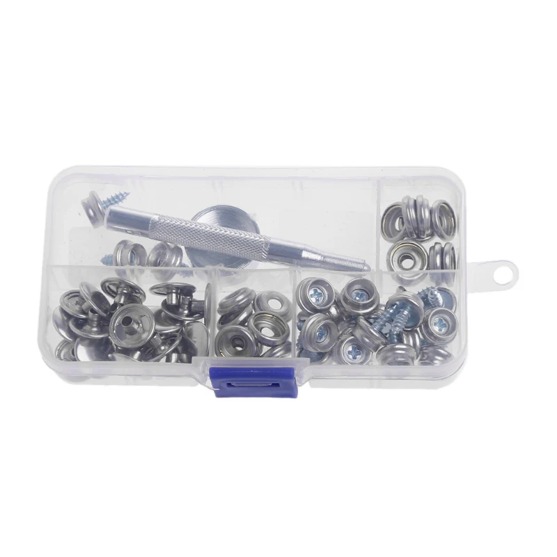 

62pcs Boat Navy Canvas Cloth Tents Sofas Snap Cover Button Socket Kit Fixing Pressure Buttons +Sockets Automotive Goods