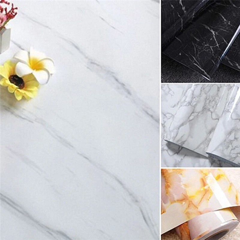 Self Adhesive Marble Effect Contact Paper Film Wall Covering Peel-Stick Decor Stickers Decoration | Дом и сад