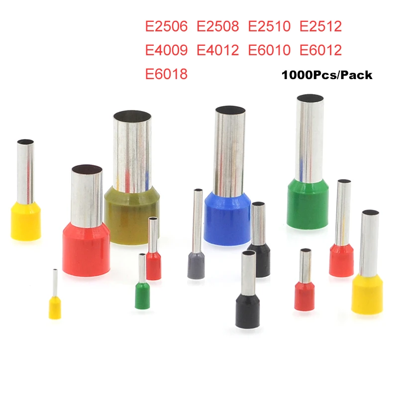 Обжимные клеммы для труб 1000 шт. изолированный концевой соединитель