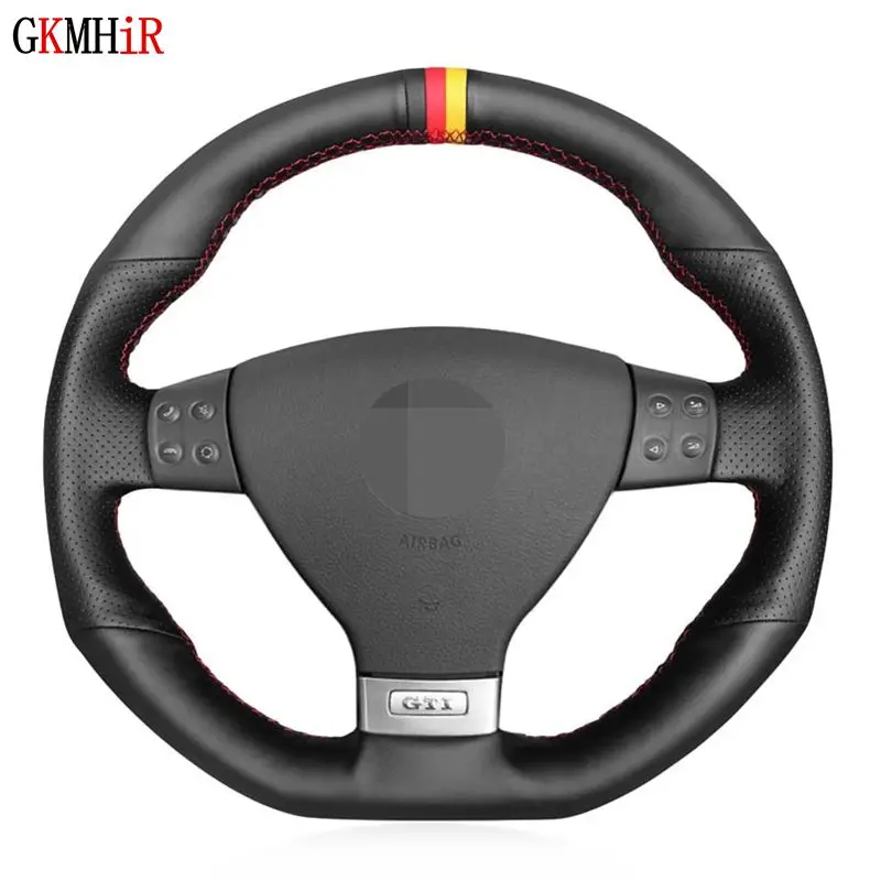 

Сшитая вручную искусственная кожа черного цвета для Volkswagen Golf 5 Mk5 GTI VW Golf 5 R32 Passat R GT 2005