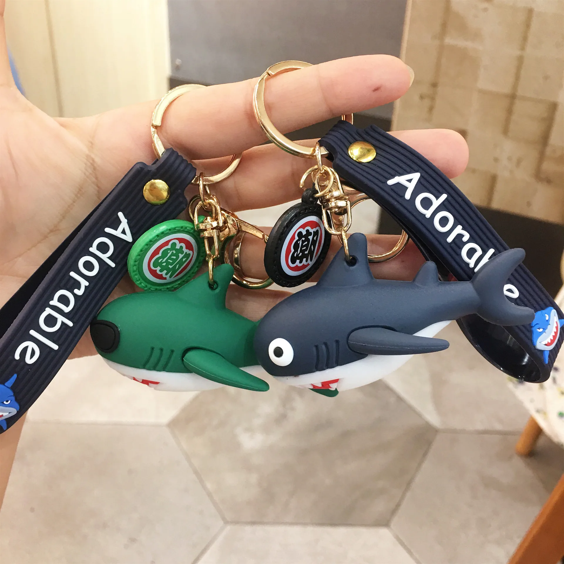 Милый мультяшный брелок для ключей с синей акулой креативный милый подарок