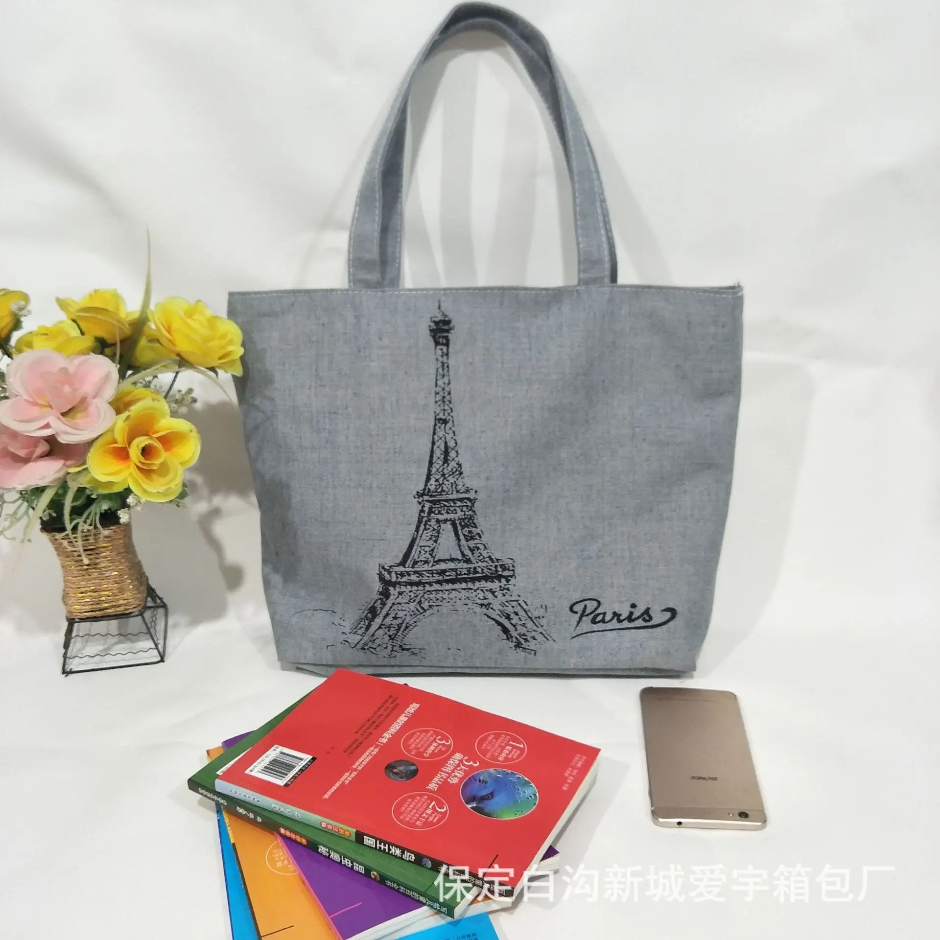 2019 New Style Zipper Canvas Bag Women's Art Environmental Protection Shopping Single Shoulder Handbag |