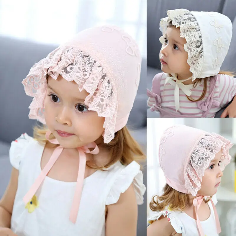 Baby Girls Bonnet Retro Cap Princess 