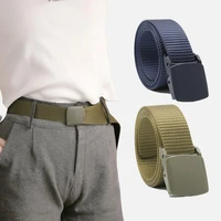 fashion men adjustable solid color buckle pants outdoor waist belt waistband
