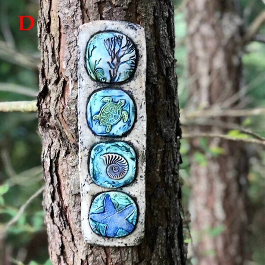 

Resin Outdoor Starry Sky Ocean Garden Sculpture Tree Wall Doorway Art Hanging Ornament Nature Totem Fence Statue Decoration