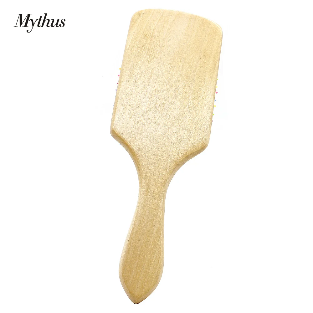 Новый дизайн радужная расческа для волос деревянная Массажная щетка волос|design