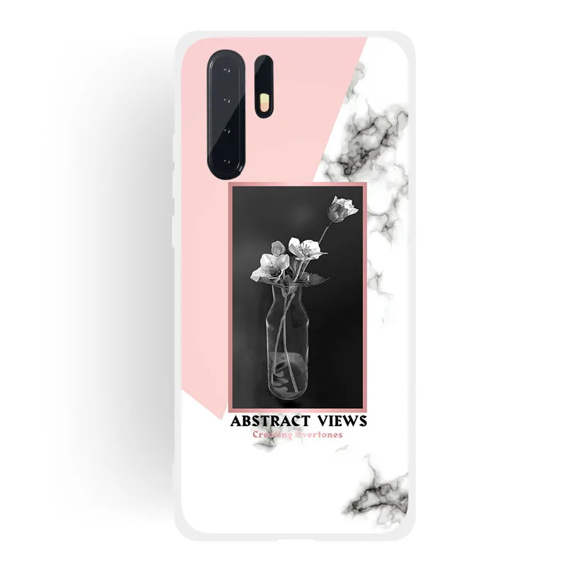 Silicone Phone Case For Huawei P8 P9 P10 P20 Lite P30 Pro Y3 Y5 2017 Y9 2018 2019 Marble Style Coque Matte Vase Back Cover | Мобильные