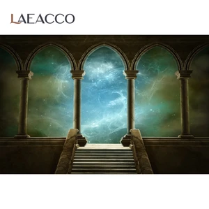 Laeacco Fantasy Universe Archway Stairs Portrait Photography Backgrounds Photocall Photographic Backdrops For Photo Studio