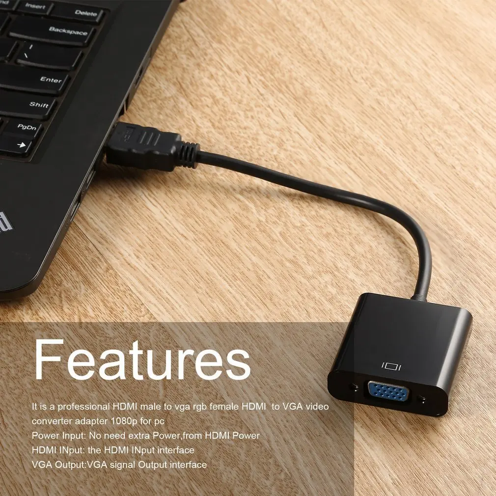 Кабель HDMI-совместимый с VGA штекер-гнездо RGB видеоконвертер 1080P для ПК - купить по