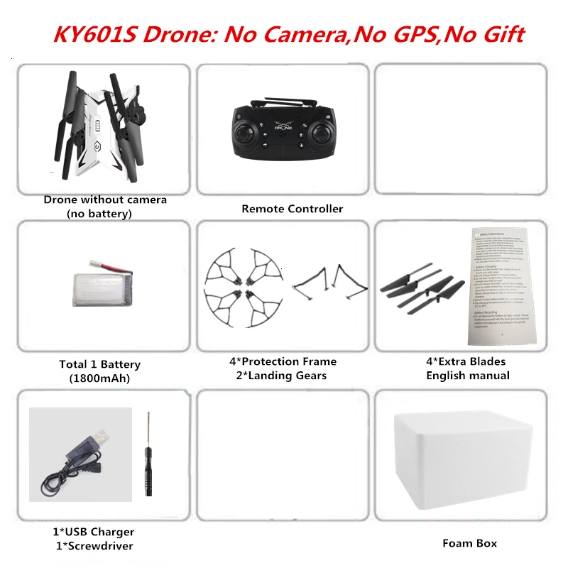 No GPS-No Camera-W1 Радиоуправляемый Дрон KY601G gps Квадрокоптер с 5G 4K HD камерой 2000 м Дистанция управления Pro селфи следуем за мной Квадрокоптер Fly 20 минут - Цвет: No GPS-No Camera-W1