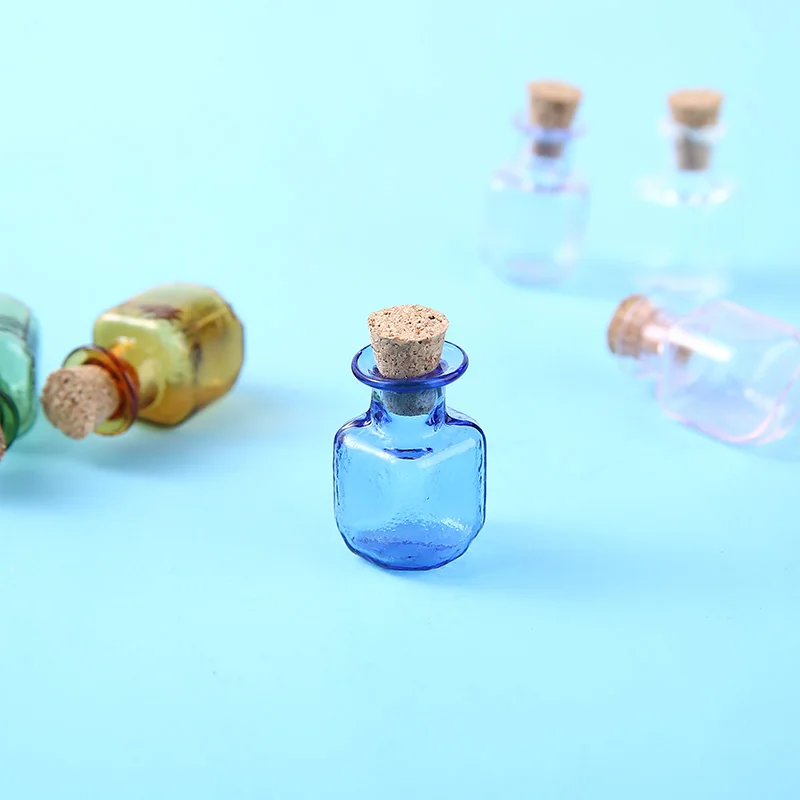 7 шт./компл. Мини Стеклянная бутылка прямоугольник милые крошечные баночки