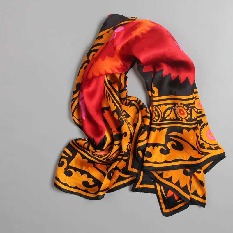 По выгодной цене! Женский 100% чистый шелк 12 мм с принтом большой квадратный шарф