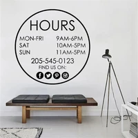 personalized store business hours sign window decals vinyl shop decor custom open hours window stickers removable wallpaper