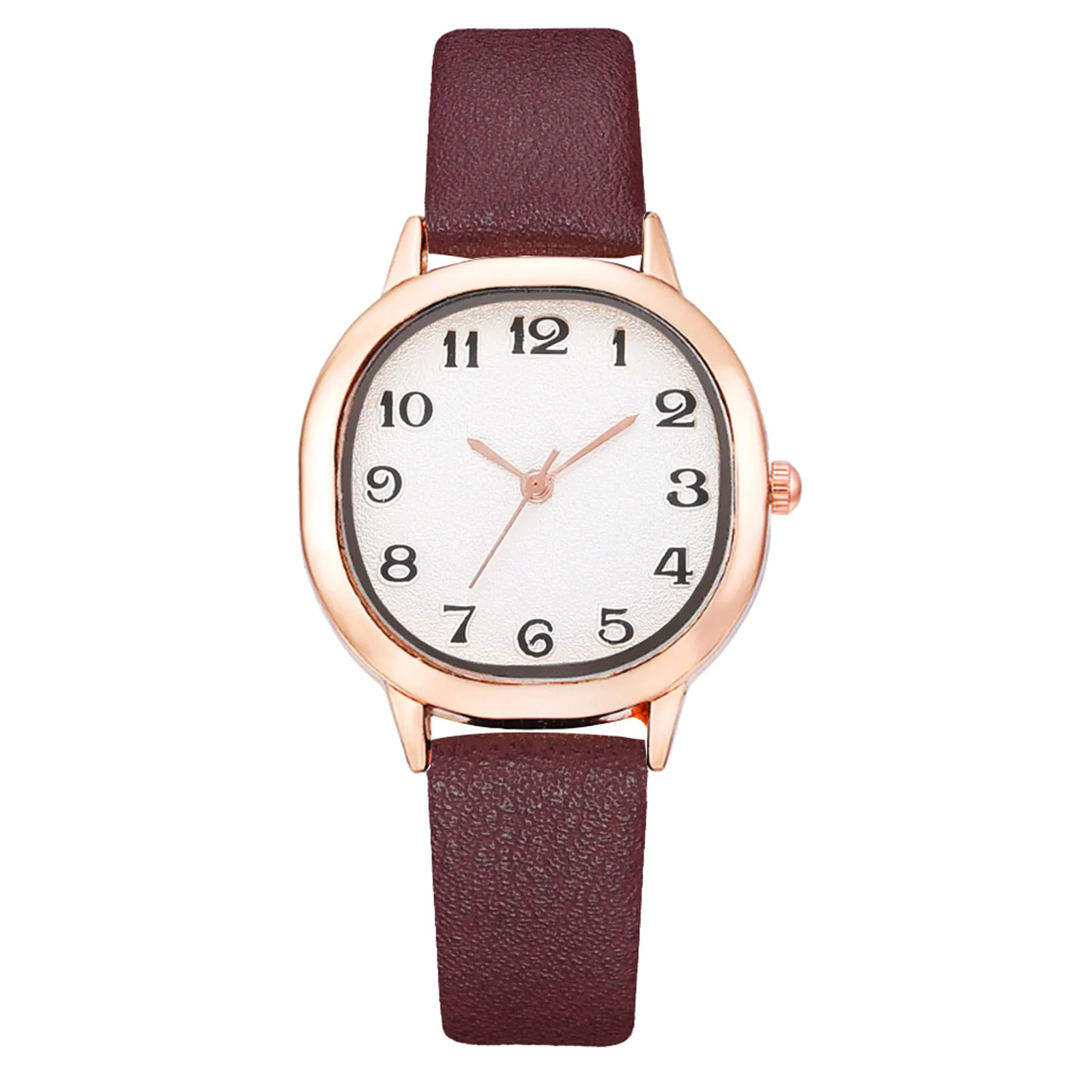 

Woman watch 2020 Female Watch Simplicity Fashion leather band Oval dial Luxury Rose Gold Border Watches Ladies Casual watch