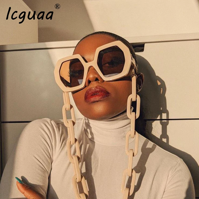 

Irregular Square Sunglasses Ladies Oversized 2022 Luxury Brand Desinger sunglasses women Beig Sunglasses De Sol